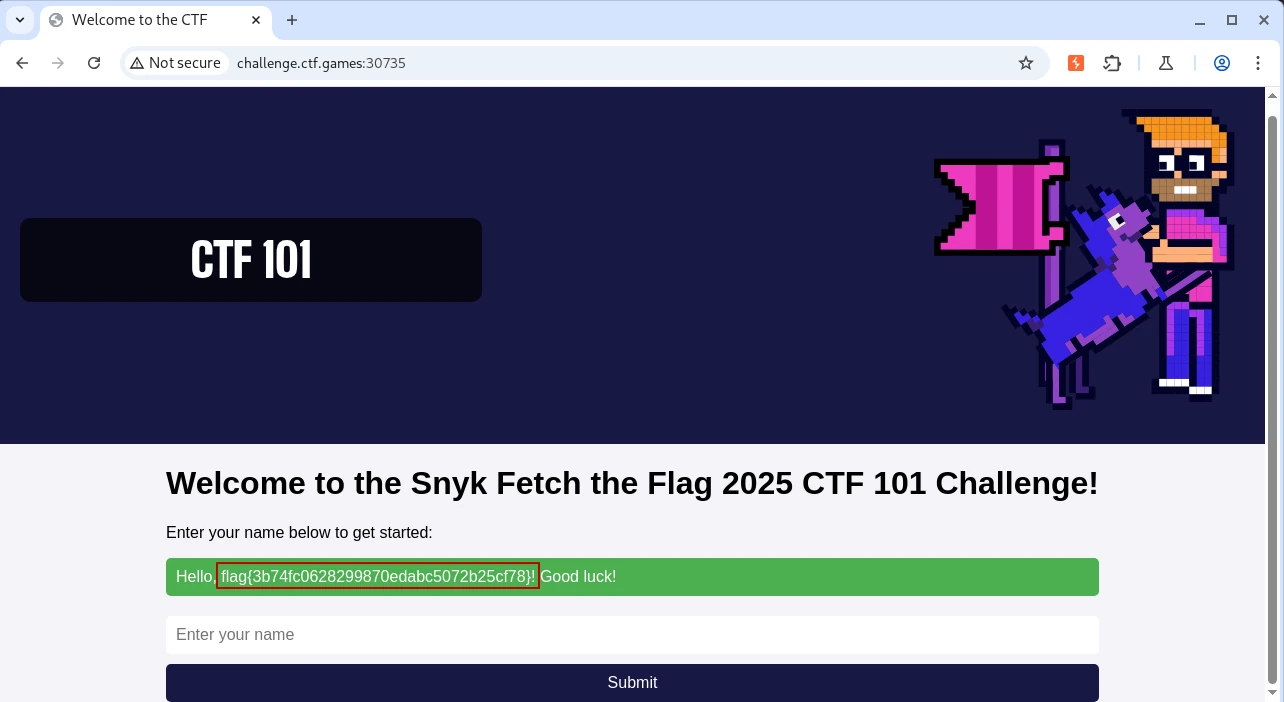 Snyk Fetch The Flag - CTF 101